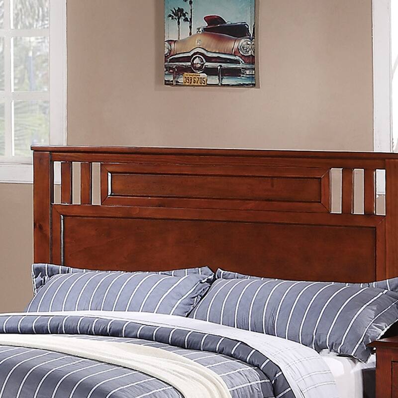 Wooden Panel Bed In Cherry Finish