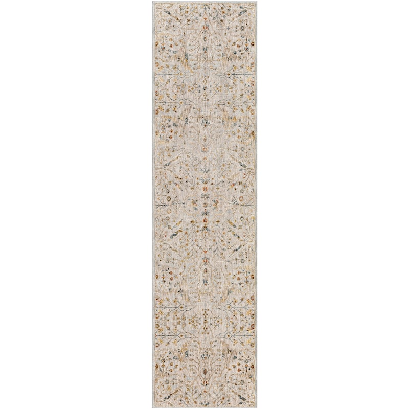 Artistic Weavers Jana Traditional Medallion Area Rug - 2' 7" x 10' - Light Gray
