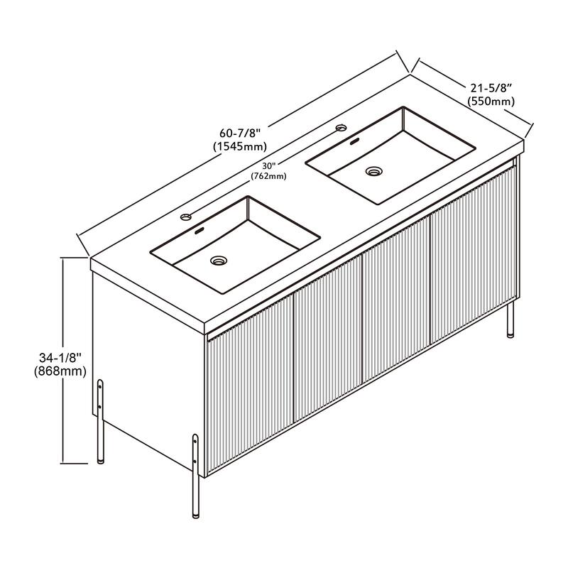 Ripple 60" Bathroom Vanity Set