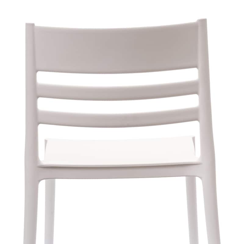 Commercial All-Weather Resin Patio Stack Chair with Slatted Backrest - 19.75"W x 20.75"D x 31.75"H