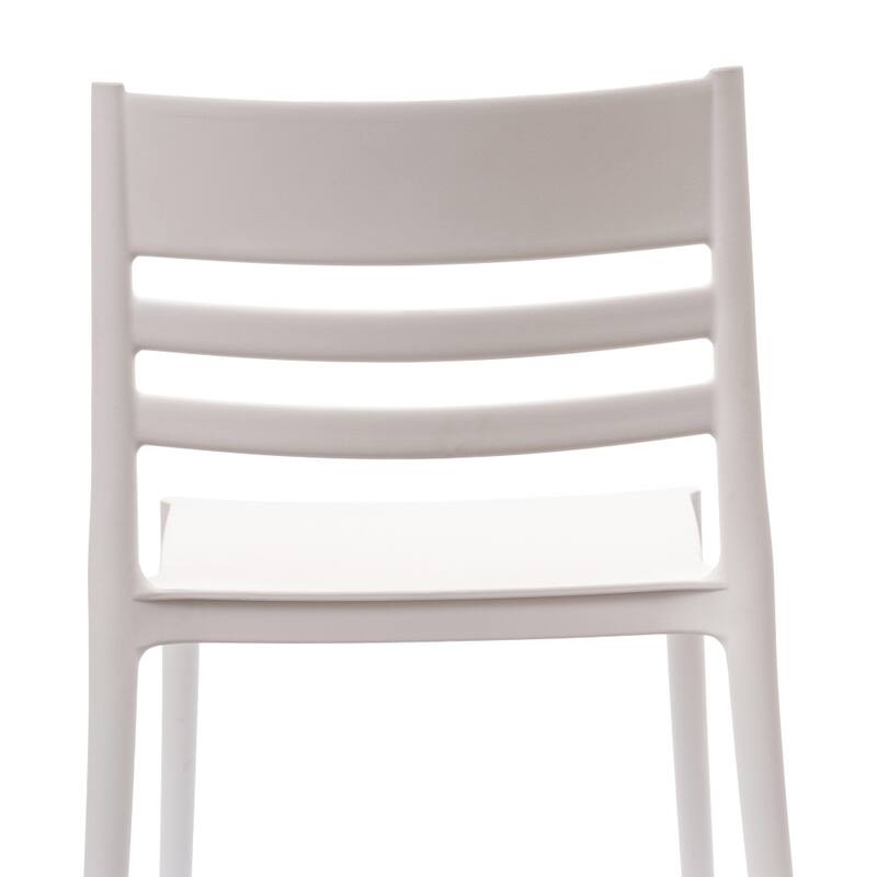 Commercial All-Weather Resin Stack Chair with Slatted Backrest-Set of 4 - 19.75"W x 20.75"D x 31.75"H