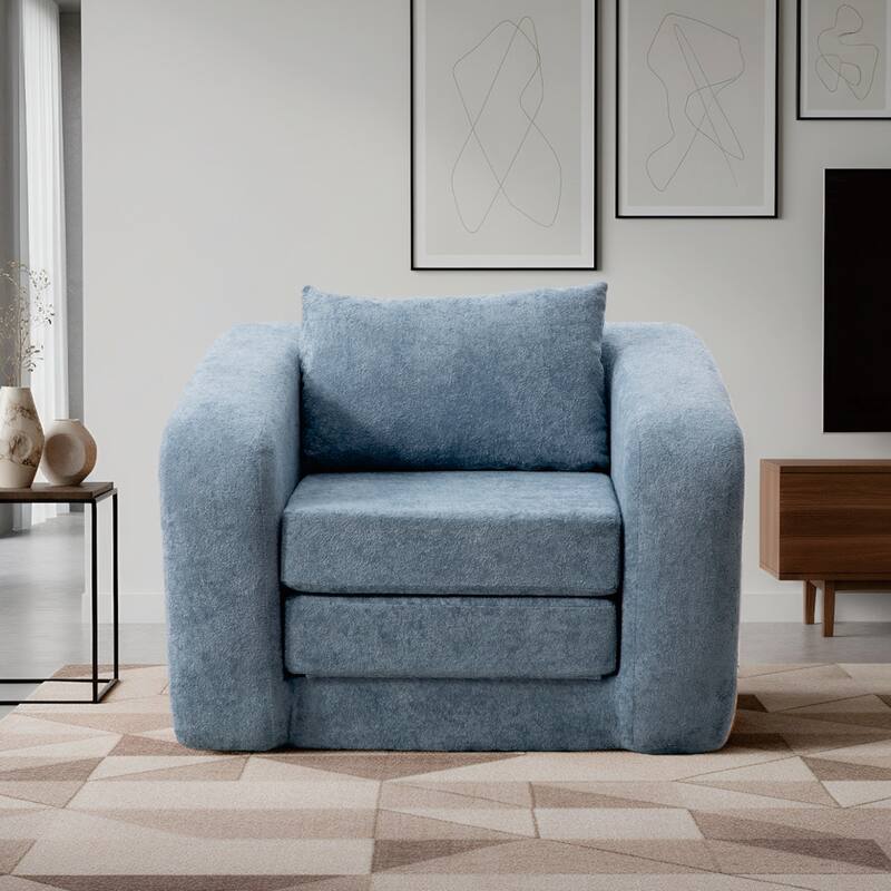 40"W Single Foldable Sofa Bed Equipped with Armrest and Backrest