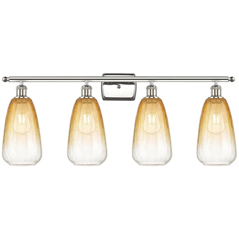Innovations Lighting 516-4W-14-36 Brookhaven Almond Vanity Brookhaven - Polished Nickel / Amber