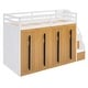 preview thumbnail 8 of 24, Modern Loft Bed with Two-Tone Storage Stairs and Pull-Out Wardrobes