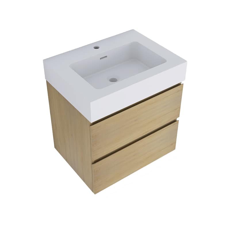 Floating Bathroom Vanity with Solid Surface Top