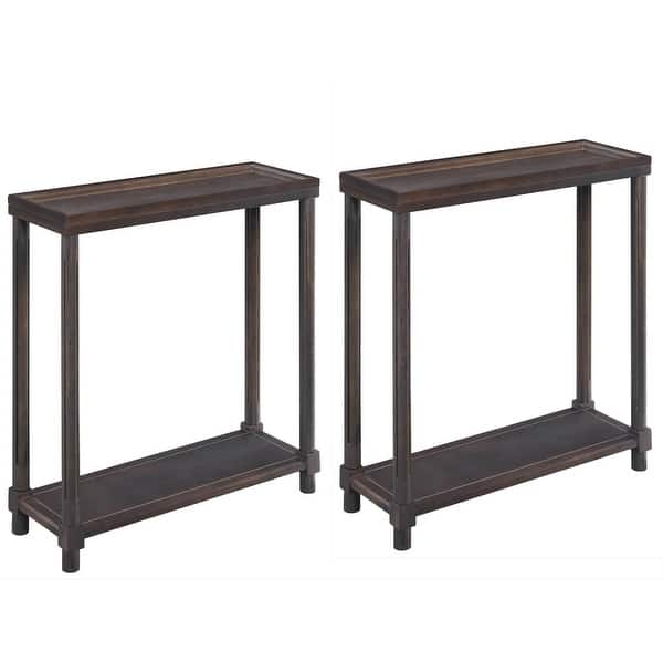 NewRidge Home Goods Harrison Narrow Side Tables, Espresso, Set of 2 On Sale Bed Bath