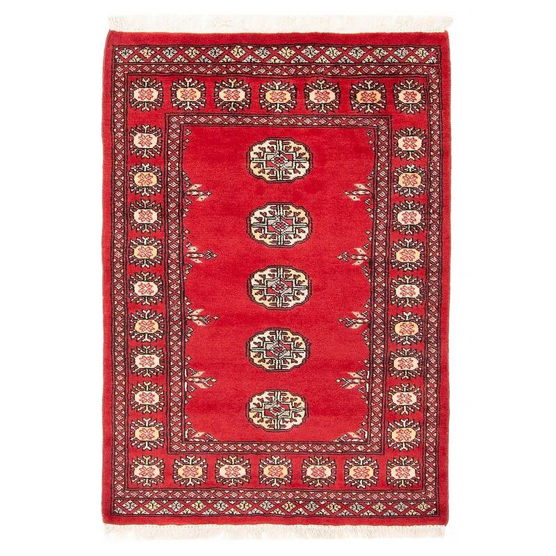 ECARPETGALLERY Hand-knotted Finest Peshawar Bokhara Red Wool Rug - 2'8 x 3'11 - Red - 2'8 x 3'11