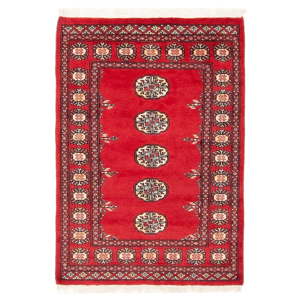 ECARPETGALLERY Hand-knotted Finest Peshawar Bokhara Red Wool Rug - 2'8 x 3'11