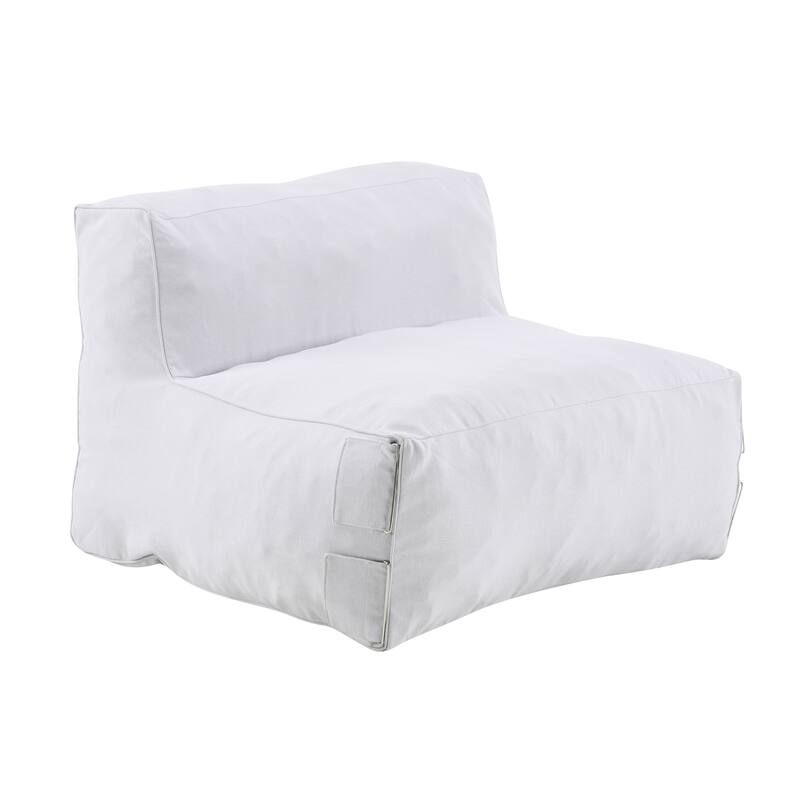 Christopher Knight Home - Nerissa 3-Piece Modular Outdoor/Indoor Bean Bag Sectional Sofa Set with Shredded Foam Filled & Ottoman