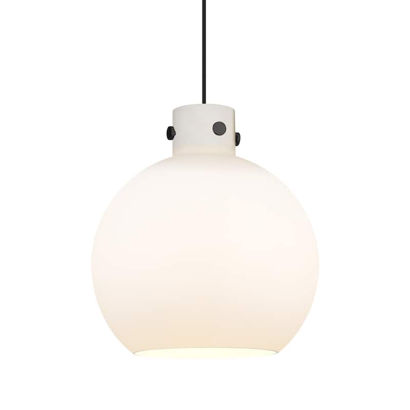 Innovations Lighting 410-1PL-15-14 Newton Sphere Pendant Newton Sphere - Matte Black / Matte White