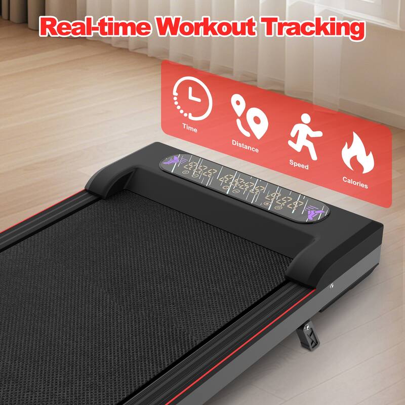 Foldable Treadmill with Handle Bar Incline, 2 in 1 Upgrade Portable Under Desk Walking Pad and Vibration Pad with Remote Control