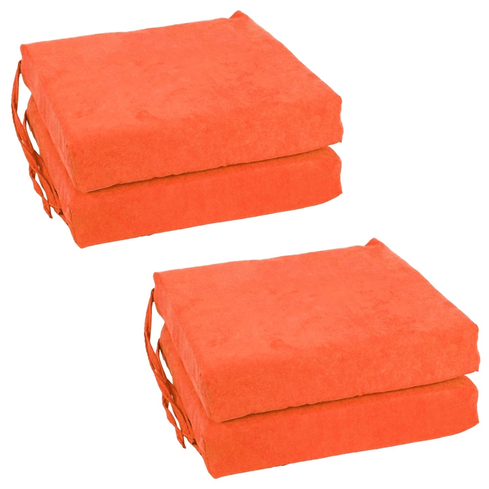 16-inch Square Indoor Microsuede Chair Cushions (Set of 2 or 4) - 16 x 16