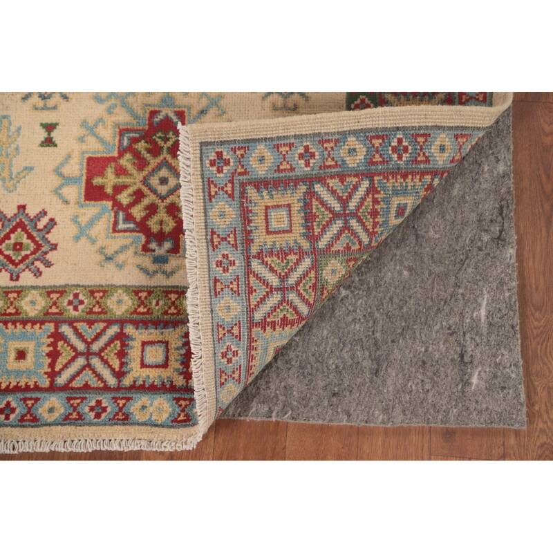 Geometric Kazak Foyer Rug Hand-Knotted Wool Carpet - 2'10" x 4'1"