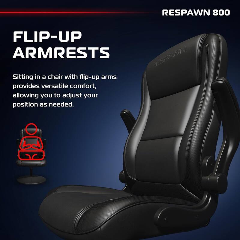 RESPAWN 800 Gaming Chair Floor, Swivel Rocker Gaming Chair, High Back Ergonomic Floor Gaming Chair for Kids and Adults