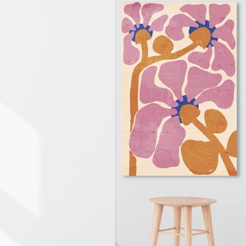 Wynwood Studio Canvas Floral and Botanical Blush Petal Flora Pink and Bohemian & Eclectic Wall Art Canvas Print - 54 x 36