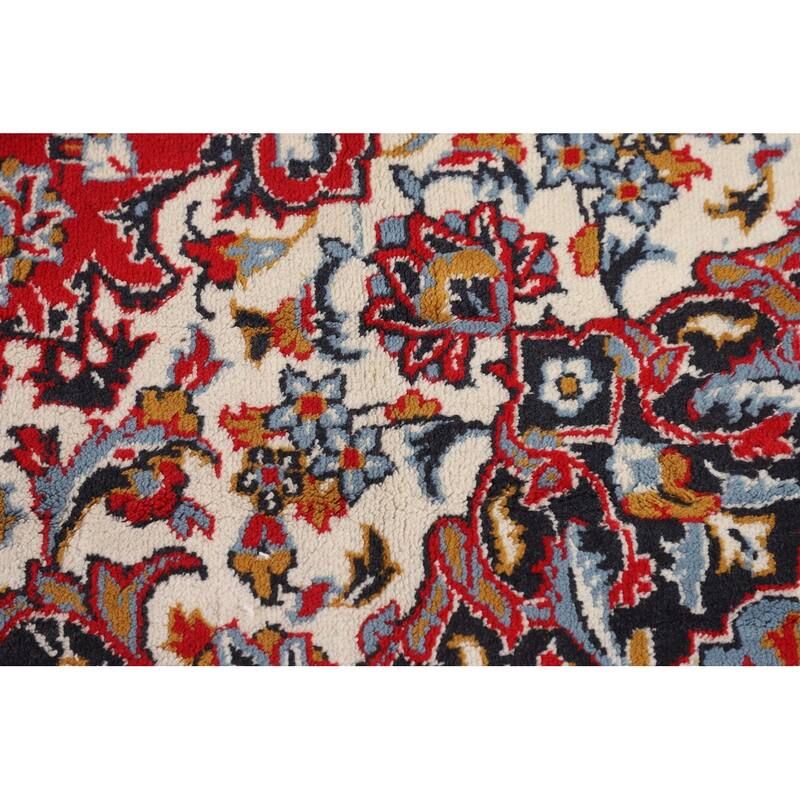 Floral Red Kashan Turkish Area Rug Dining Room Machine Made Carpet - 9'9" x 12'7"