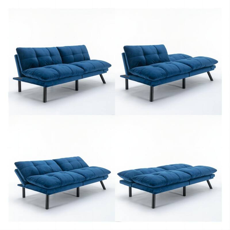 Modern 2-Seater Foldable Sofa Bed with 800 lbs Capacity and Adjustable Backrest
