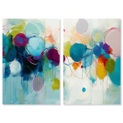 Expressive Flow I Canvas Set of 2 by Art Remedy, Gallery Wrapped