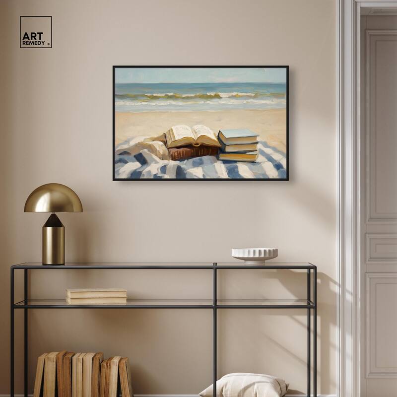 Beach Reading Canvas by Art Remedy