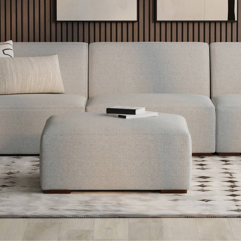 WYNDENHALL Biggs Ottoman Fully Assembled - Pale Grey