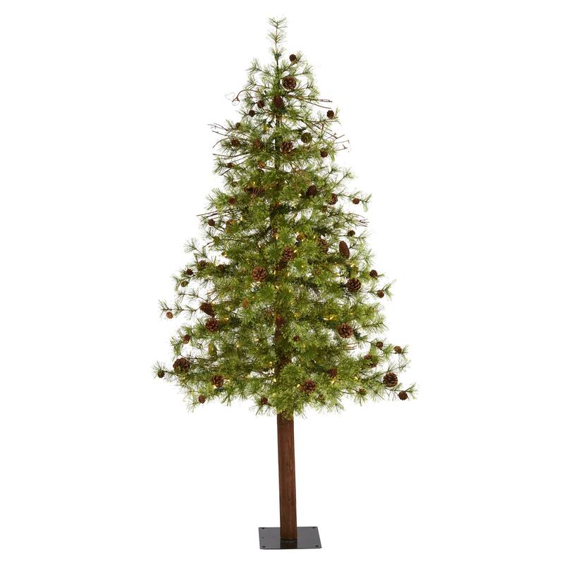 6' Pre-Lit Wyoming Alpine Artificial Christmas Tree, Clear LED Lights - 6 Foot