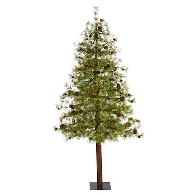 6' Pre-Lit Wyoming Alpine Artificial Christmas Tree, Clear LED Lights - 6 Foot