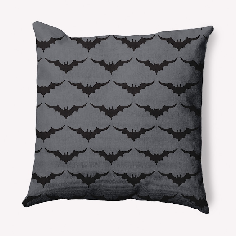 Bat Colony Halloween Indoor/Outdoor Throw Pillow - 18" x 18" - Steel Gray