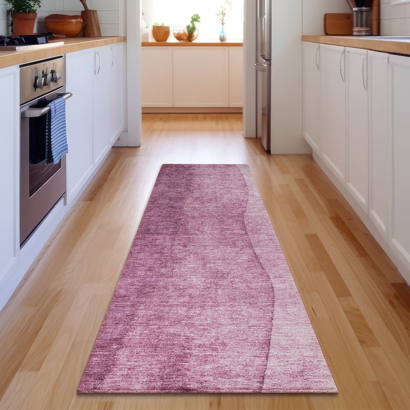Premium Washable Super Soft Ombre Stripes Mayfield Rug - Merlot - 2' 3" x 7' 6" - Runner
