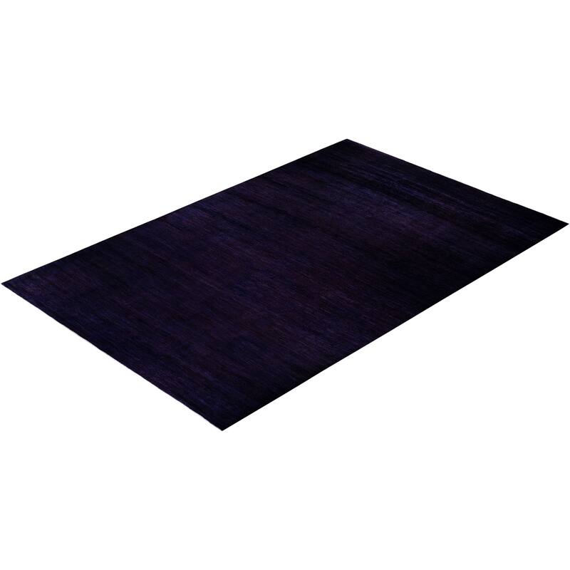 Overton Hand Knotted Wool Vintage Inspired Modern Contemporary Overdyed Purple Area Rug - 12' 2" x 18' 5"