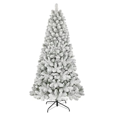 Puleo International 6.5 ft. Unlit Flocked Virginia Pine Tree