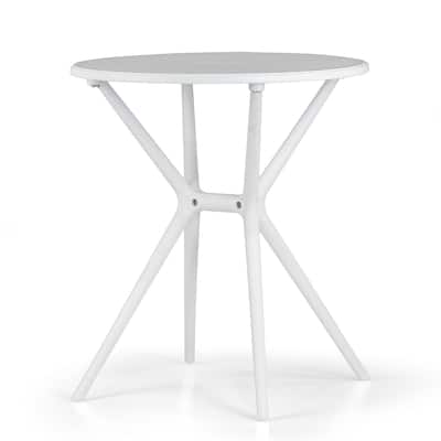 Bates White Plastic Round Dining Table