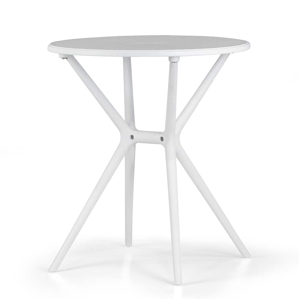 Bates White Plastic Round Dining Table