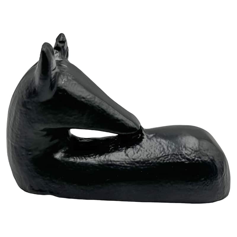 Decorative Handmade Aluminum 6 inch Modern Horse Sculpture - 6 x 3 x 4 in - Black