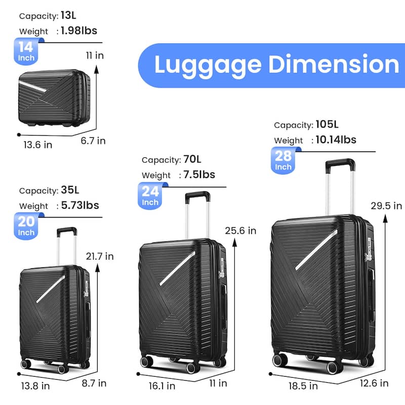 Luggage Sets 4 Piece(14/20/24/28)