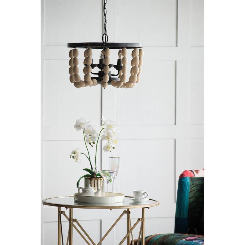 4 - Light Wood Chandelier