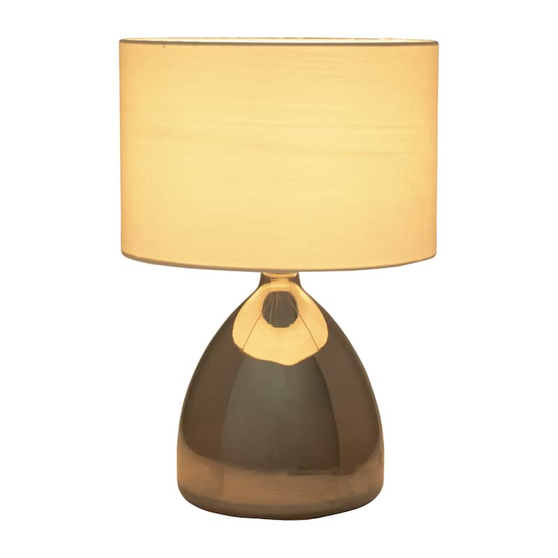 Sagebrook Home Modern Neutral 18"H Glass Solid Color Geometric Table Lamp, Set Of 2 - 12" x 12" x 18"