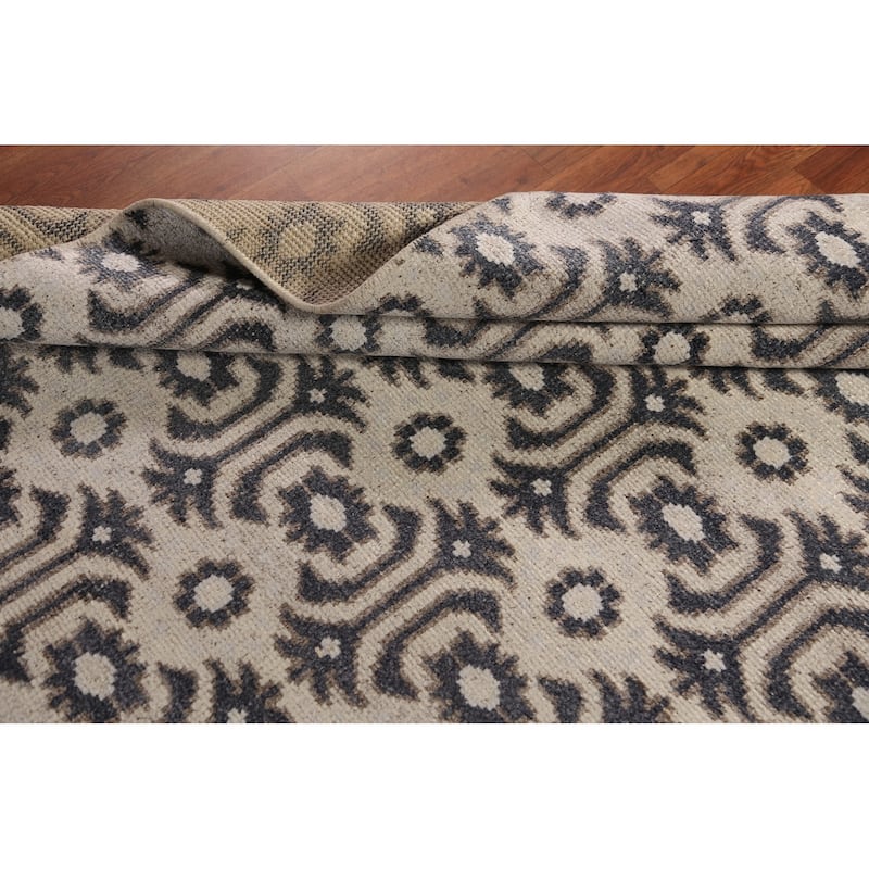 All-Over Geometric Moroccan Oriental Rug Hand-Knotted Wool Carpet - 4'1" x 7'11"