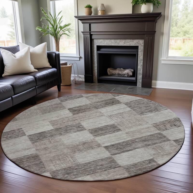 Premium Washable Super Soft Modern Checker Mayfield Rug - Beige - 8' x 8'