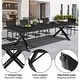preview thumbnail 24 of 39, 11/13-Piece Outdoor Aluminum Dining Table Set Rectangular Table with Umbrella Hole and Stackable Chairs