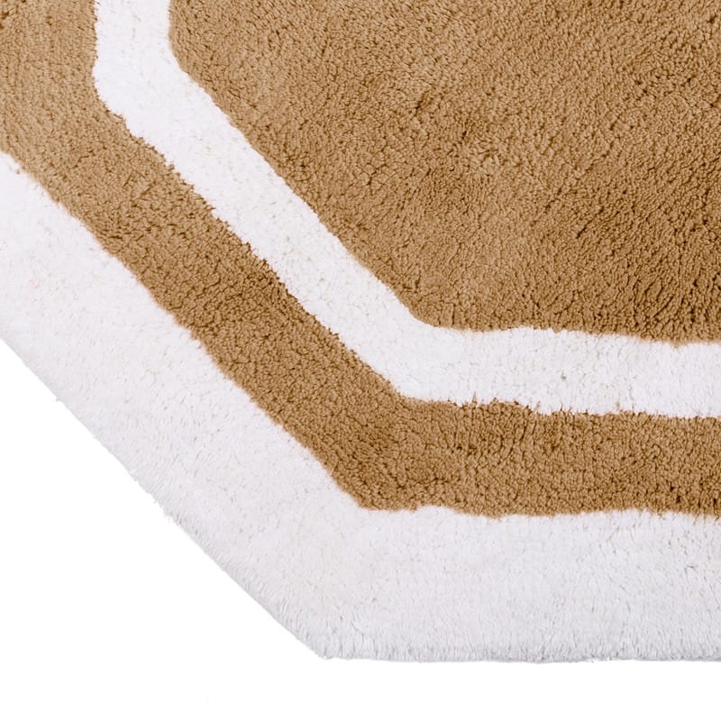 Sherry Kline 32" Hexagon Round Bathmat Framed in Two Tone Colorway