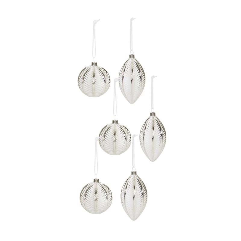 Glass Ornament (Set of 6) - White