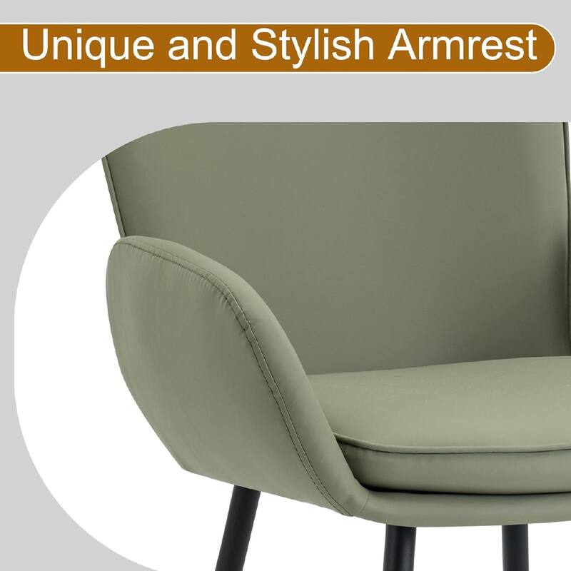 Set of 2 Cat-Scratch Resistant Dining Chairs with Gold Metal Legs