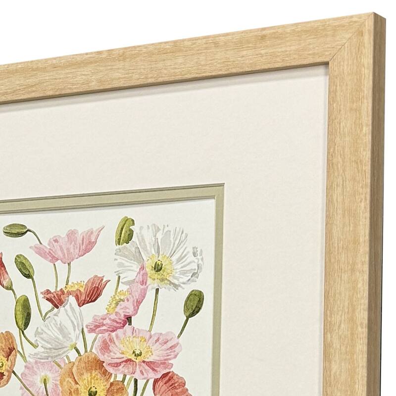 HomeRoots Set Of Two Wiry Poppies Brown Framed Wall Art