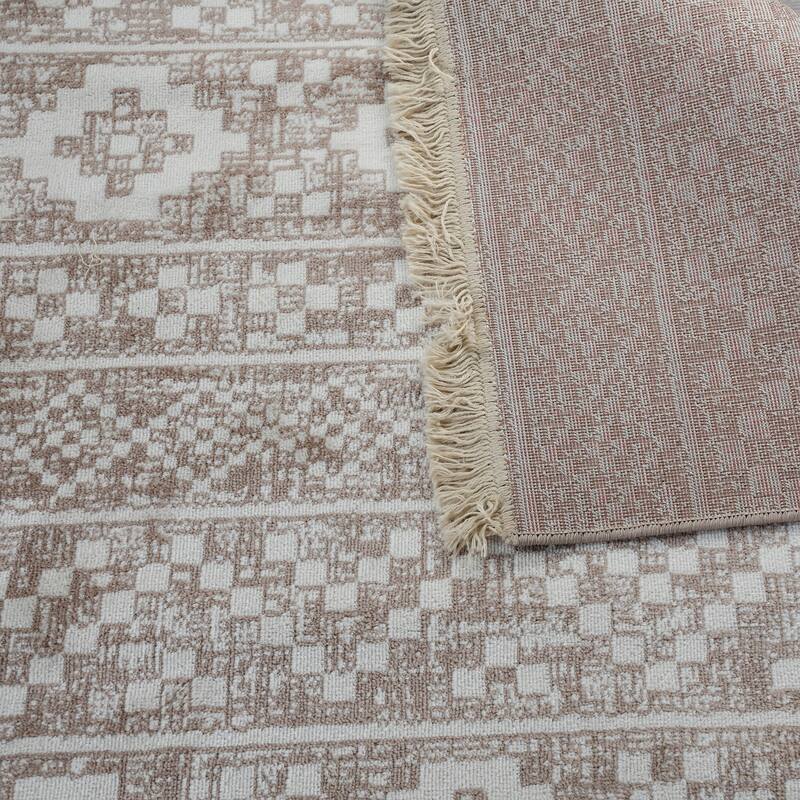 Superior Genaine Contemporary Geometric Fringe Indoor Runner or Area Rug