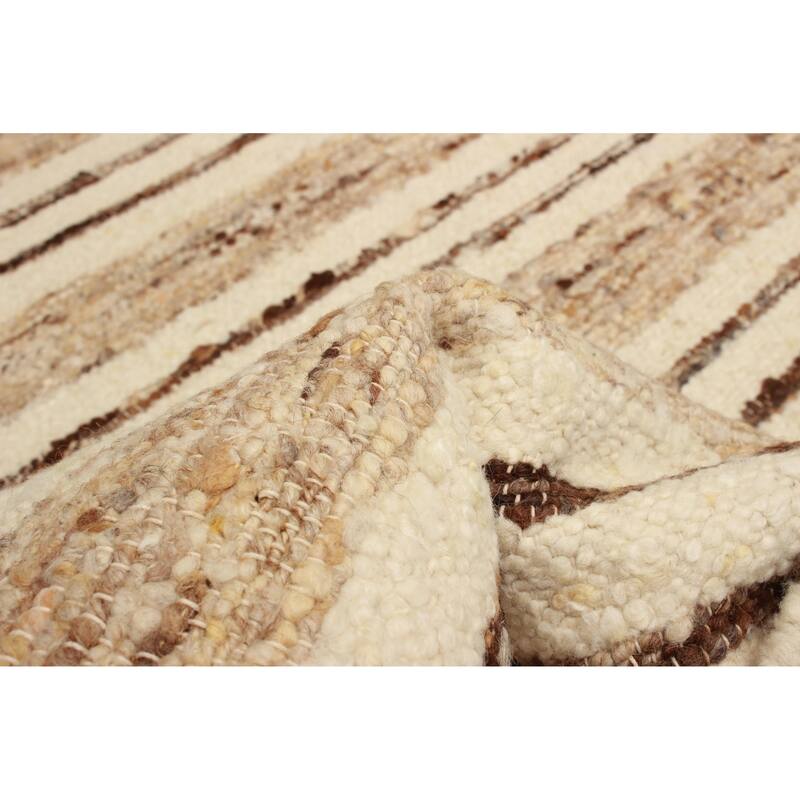 ECARPETGALLERY Braid weave Sienna Tan Wool Rug - 5'3 x 7'2