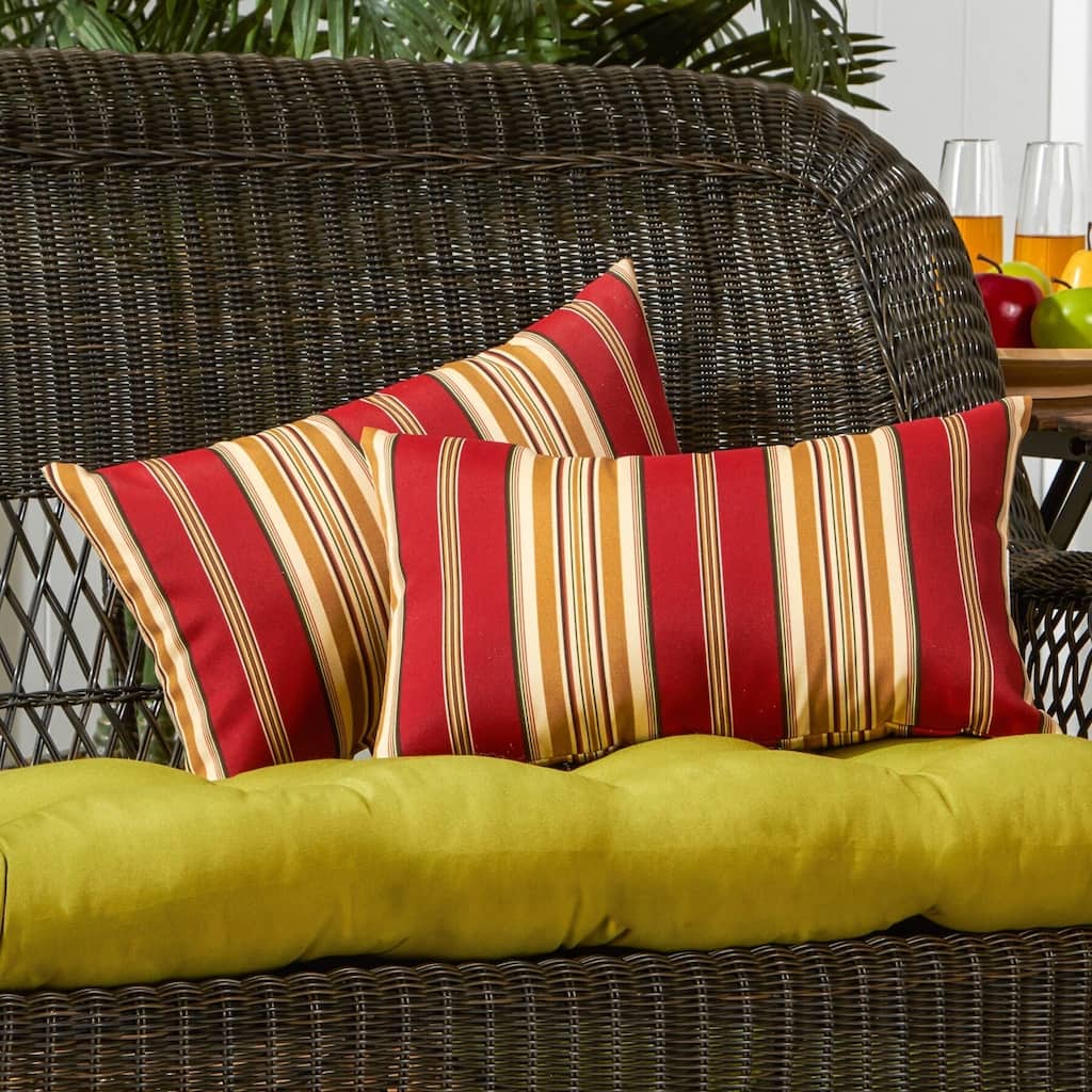 Rectangular Outdoor 12-inch x 19-inch Roma Stripe Accent Pillows (Set of 2)