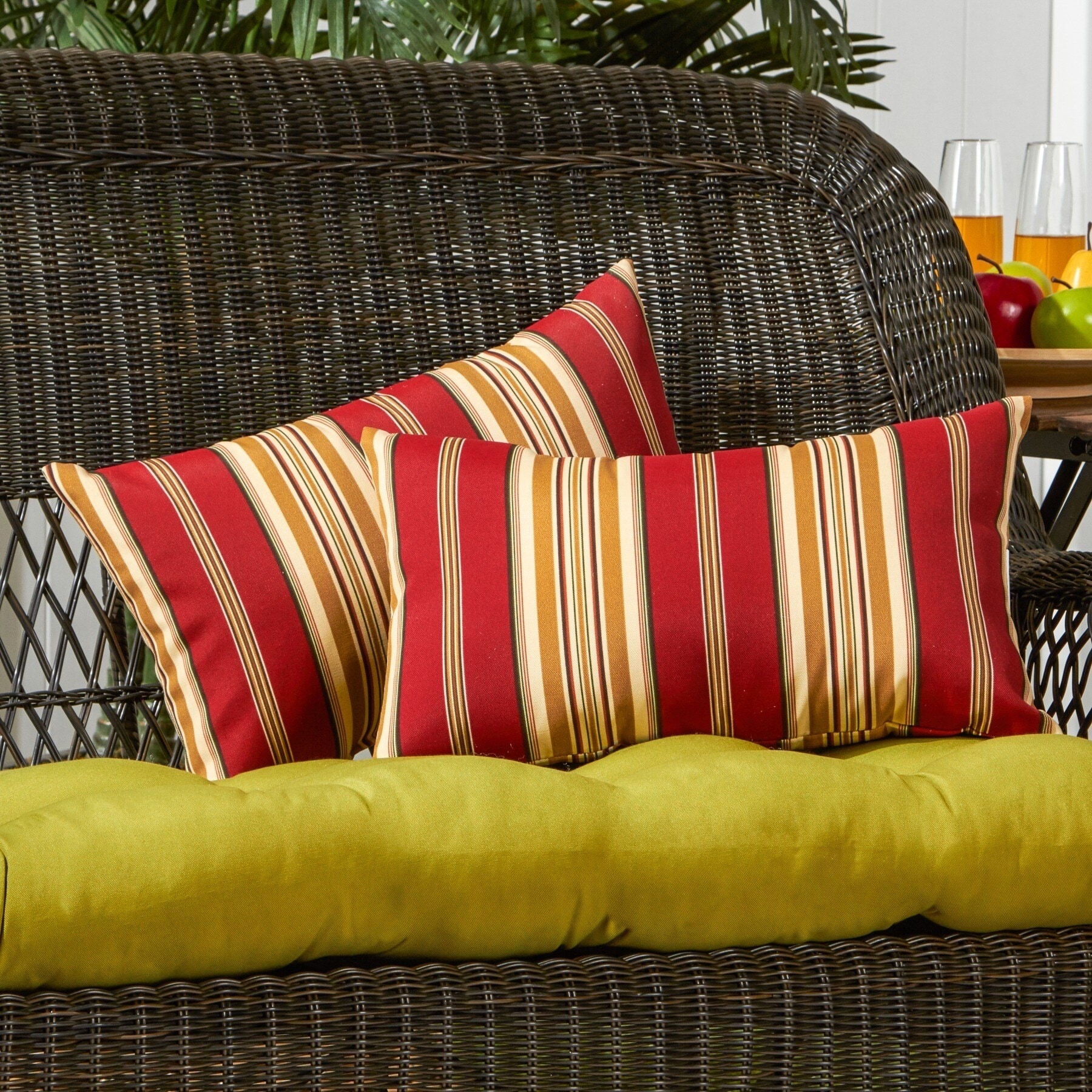 Rectangular Outdoor 12-inch x 19-inch Roma Stripe Accent Pillows (Set of 2)