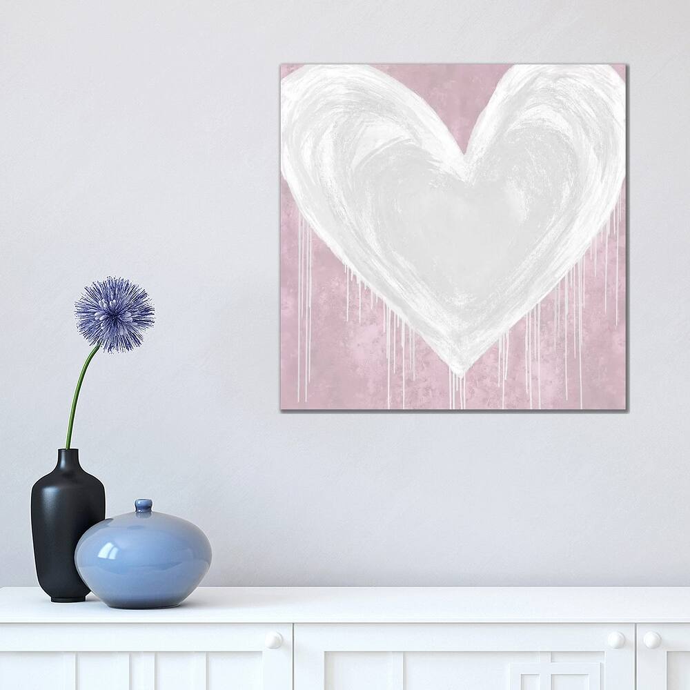 iCanvas "Big Hearted White on Pink" by Lindsay Rodgers Canvas Print