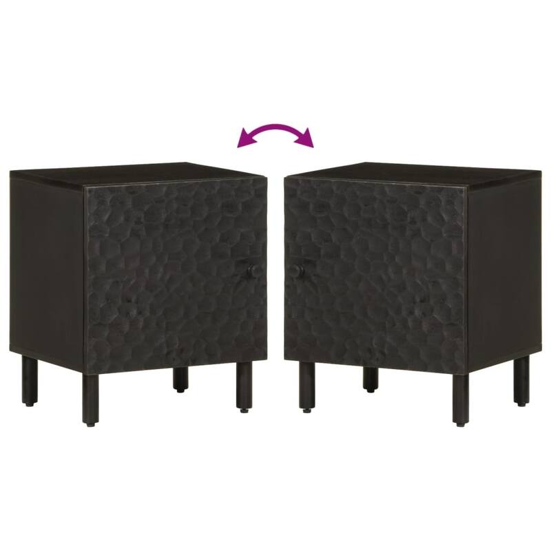 vidaXL Bedside Cabinet Accent Table Living Room Furniture Solid Wood Acacia - 13.0 x 15.7 x 18.1 in