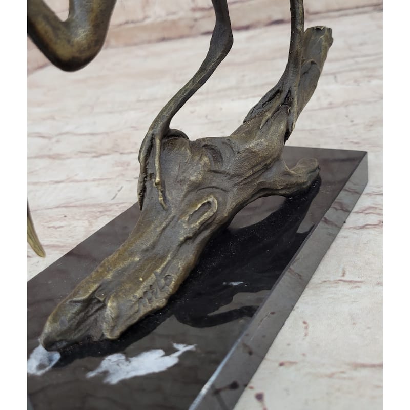 Egret Crane Great Blue Heron Wetland Coastal Bird Art Bronze Marble Statue Gift